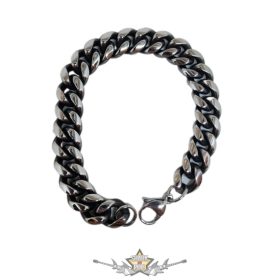   Masszív,  páncél lánc mintázatú férfi fém karkötő.  Stainless Steel.   acél karkötő. 