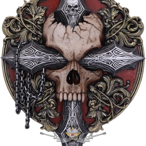 A sötétség spirálkeresztje Barokk koponya és láncok faltáblája. B5259s0. koponya figura