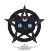 BLACK CAT - Feline Worship Cat Pentagram Wall Plaque 25.5cm. D6766A24.   fantasy figura, Macskaimádó Pentagram Fali Plakett 