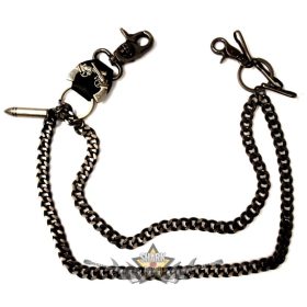   2 soros - antikolt oldallánc tölténnyel, pisztollyal.  Nadráglánc, pénztárcalánc, dekor oldal lánc.