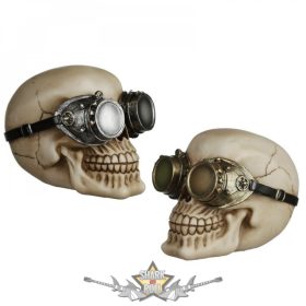   Steampunk Koponya  - Védőszemüvegben.   Puck. SK323.. koponya figura
