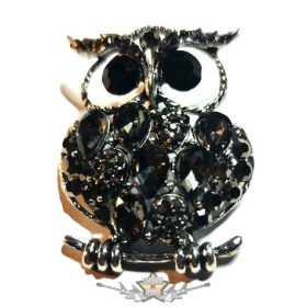   Bagoly Bross – Fekete Kristály Bagoly Bross. BJ. 0911.    bross, kitűző. 