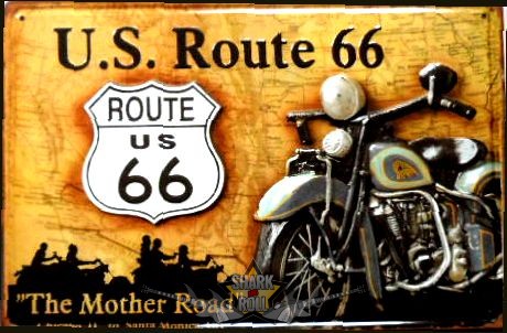 ROUTE 66 - THE MOTHER ROAD.  20X30.cm. fém tábla kép