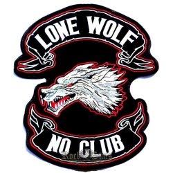 LONE WOLF - NO CLUB   hátfelvarró