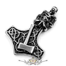 THOR HAMMER -  Skull & Axe.   nyaklánc, medál