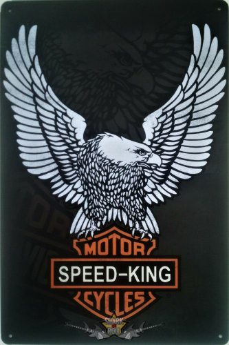 Harley Speed King motorbike biker garage Tin Sign.   Metal Sign.  20X30.cm. fém tábla kép