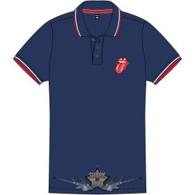   The Rolling Stones - Unisex Polo Shirt.  Classic Tongue (Navy Blue)  férfi zenekaros  ing póló. 