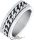 Láncgyűrű rozsdamentes acélból. Ezüst.Embedded Chain Link Ring Silver. Forgó.    Acélgyűrű. 