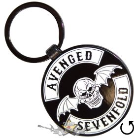   Avenged Sevenfold - Keychain.  Deathbat Crest (Double Sided) . ASKEY02.   import fém kulcstartó