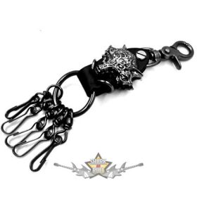 WOLF  head.   JVP.   fém kulcstartó 