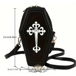 GOTH - Mini koporsó alakú sötét táska - Gótikus koporsó. nöi válltáska