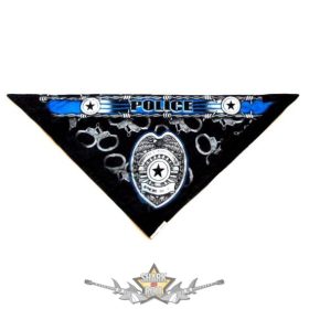 Háromszög formájú  kendő.- POLICE logo.    vászon kendő   Háromszög formájú  kendő.- POLICE logo.    vászon kendő