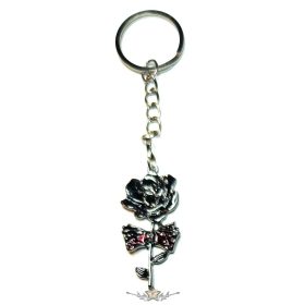   Gothic -  Black Rose.   fém kulcstartó, táska dísz, Medálnak is használható.
