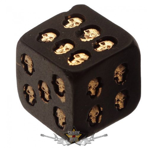 Fekete csontok és arany koponyák  2 db. Fekete kocka - Koponyákkal. Skulls roses. SK280. dobókocka
