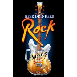 Beer Drinkers - Rock Guitar Music.  20X30.cm. fém tábla kép