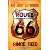   ROUTE 66 - THE MOST AUTHENTIC - SINCE 1926.  20X30.cm. fém tábla kép