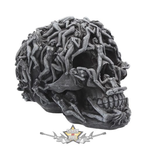 Hell's Desire Skull Naked Temptress Ornament. Koponya meztelen csábítónő dísze. 18.cm. D2917h7.  koponya figura