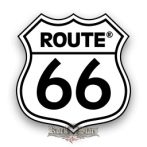 ROUTE US 66 - White logo. FV61.  felvarró