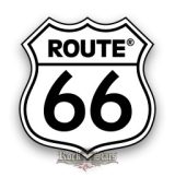 ROUTE US 66 - White logo. F.CS..  felvarró