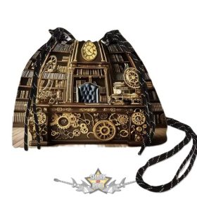   Steampunk Válltáska Steampunk Könyvtár Témájú Mintával.    táska