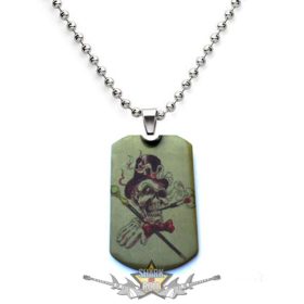Dog Tag Design - LUCKY SKULL. fém  medál, dog tag.