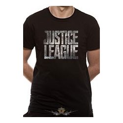 JUSTICE LEAGUE MOVIE - LOGO T-Shirt BLACK.  filmes  póló