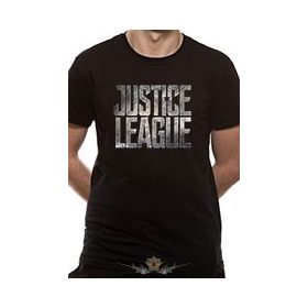 JUSTICE LEAGUE MOVIE - LOGO T-Shirt BLACK.  filmes  póló
