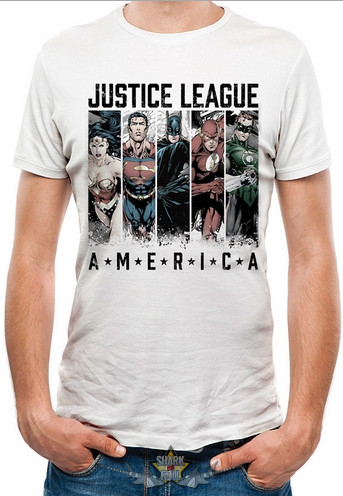 JUSTICE LEAGUE COMICS -  AMERICA.  T-Shirt WHITE.  filmes  póló