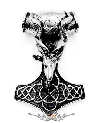 THOR HAMMER -  Aries - Kos head.  nagynéret.  nyaklánc, medál
