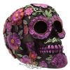 Metálfényes - Mexikói Koponya Virágokkal. SK278.  Dekor Koponya - koponya figura