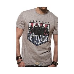 JUSTICE LEAGUE COMICS - SILHOUETTE SHIELD.  filmes  póló