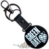 Green Day - Keychain.  Stacked Logo & Grenade Circle (Glow-in-the-Dark).   import fém kulcstartó