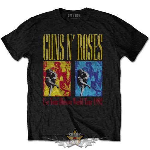 Guns N  Roses-  Unisex T-Shirt.  Use Your Illusion World Tour (Black) (Back Print)   férfi zenekaros póló