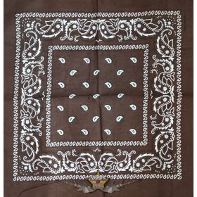 Kendő - Bandana. klasszik design, barna.  vászon kendő