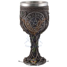   Boszorkánykehely - pentagrammal és boszorkányokkal. 766-0110  fantasy dísz,kehely