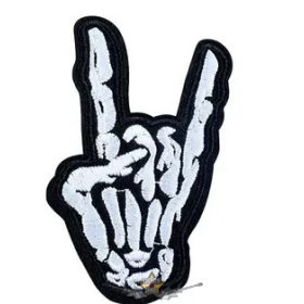 Kéz jelek - HEAVY METAL.   kis méretü hímzett felvarró