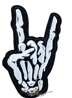 Kéz jelek - HEAVY METAL.   kis méretü hímzett felvarró