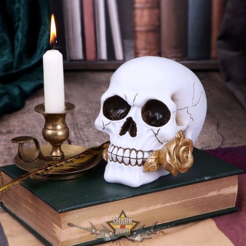 Floral fate - Koponya Virággal. 17.5. cm. U5281SO.   koponya figura