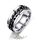 Láncgyűrű rozsdamentes acélból. Ezüst - fekete. Embedded Chain Link Ring Silver.   Acélgyűrű. 