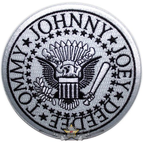 Ramones - Standard Patch.  Presidential Seal White (White).  * EXTRA PRÉMIUM *.  hímzett felvarró