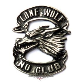 Lone wolf - No club kitűző,  BE. fém motoros jelvény