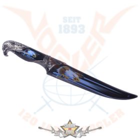   Eagle head knife black.  L: 34cm, Kl: 20cm. 774-4850.  hobby , bicska, tőr, dísztárgy