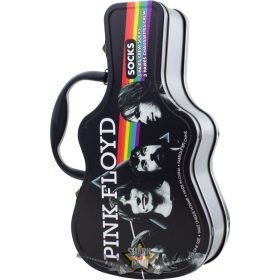   Pink Floyd - Unisex Sock Guitar Tin.  Logos (Black) (UK Size 6.5 - 11)  Fémdobozos Limitált zokni szett