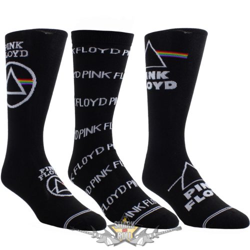Pink Floyd - Unisex Sock Guitar Tin.  Logos (Black) (UK Size 6.5 - 11)  Fémdobozos Limitált zokni szett