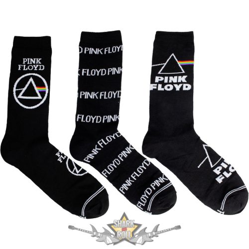 Pink Floyd - Unisex Sock Guitar Tin.  Logos (Black) (UK Size 6.5 - 11)  Fémdobozos Limitált zokni szett