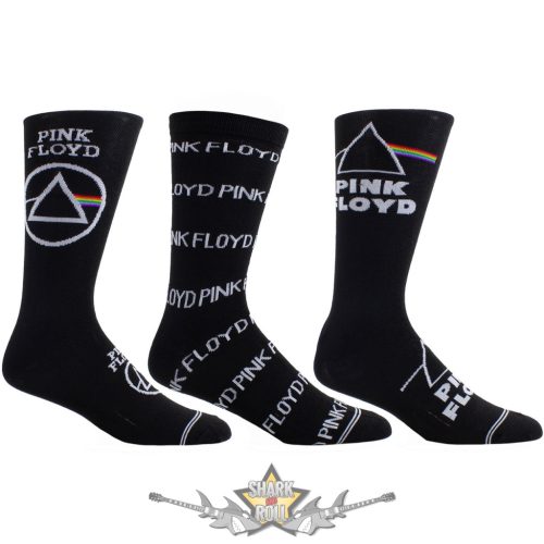 Pink Floyd - Unisex Sock Guitar Tin.  Logos (Black) (UK Size 6.5 - 11)  Fémdobozos Limitált zokni szett