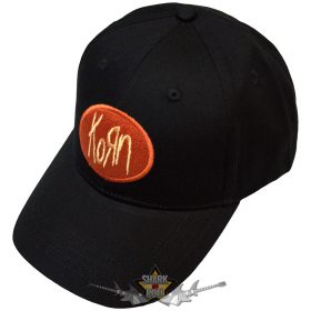   Korn - Unisex Baseball Cap.  Oval Logo. Black. Back Print.   Prémium baseball sapka