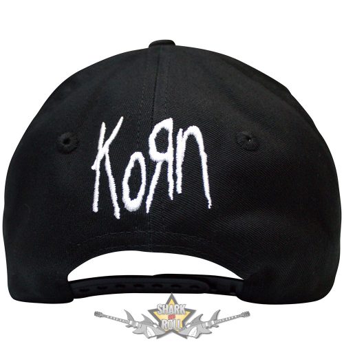 Korn - Unisex Baseball Cap.  Oval Logo. Black. Back Print.   Prémium baseball sapka