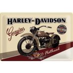 Harley Davidson - 750 FLATHEAD.  fém képeslap