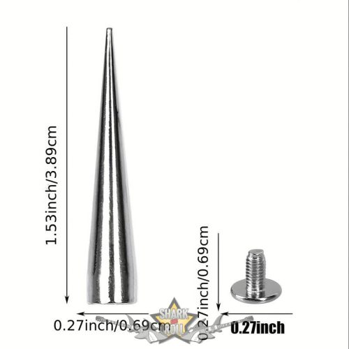 Szegecs - 55.mm. Tüske szegecs. NIKKEL KÚPOS DÍSZ. 55. mm. FK.  rock dekor szegecs